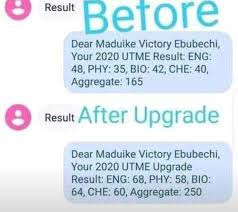 upgrade jamb result